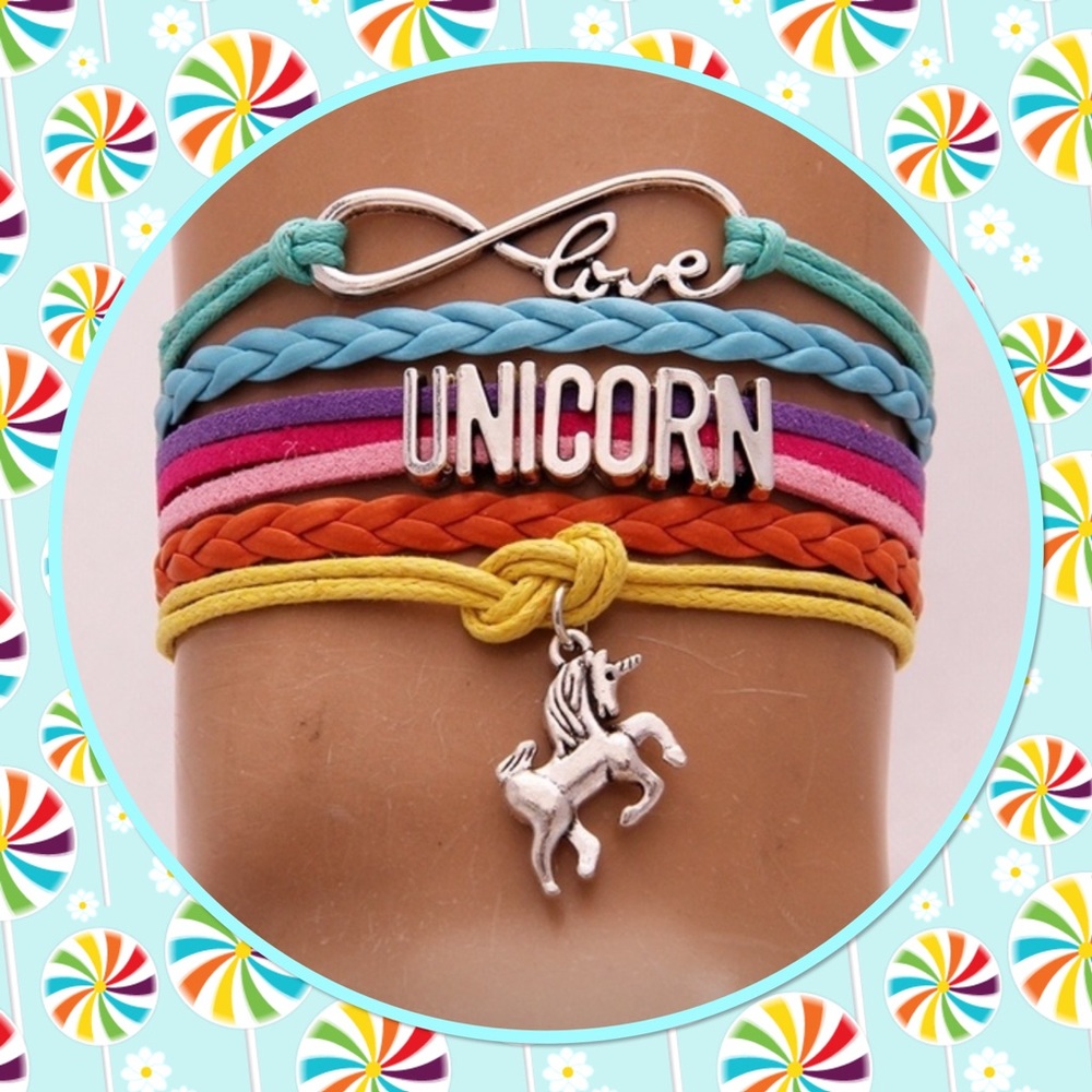 🦄New🦄 Fashion Braided “Love & Unicorn” Bracelet